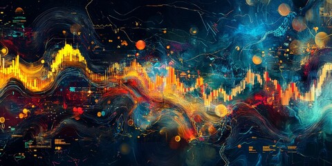 Abstract digital artwork with glowing lines.