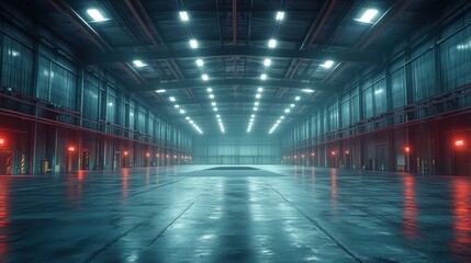 Empty Warehouse Interior.