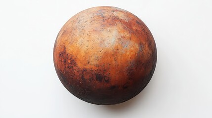 mars depicted in vivid red hues and rocky terrain floating against a clean white background highlighting its otherworldly beauty and allurea stunning planetary concept