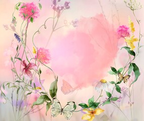 flowers and butterflies