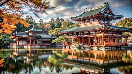 Fototapeta premium Heian Jingu Shrine in Kyoto: A Stunning Tilt-Shift Photography Perspective of Japan's Historic Beauty