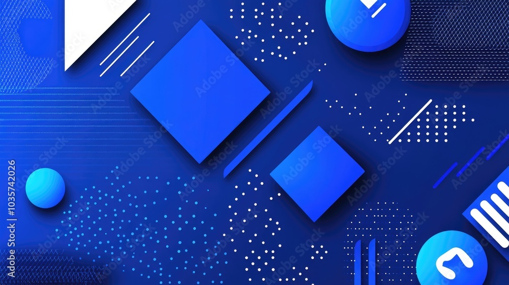 Poster layers of abstract blue diagonal shapes creating a dynamic and contemporary background, perfect for 