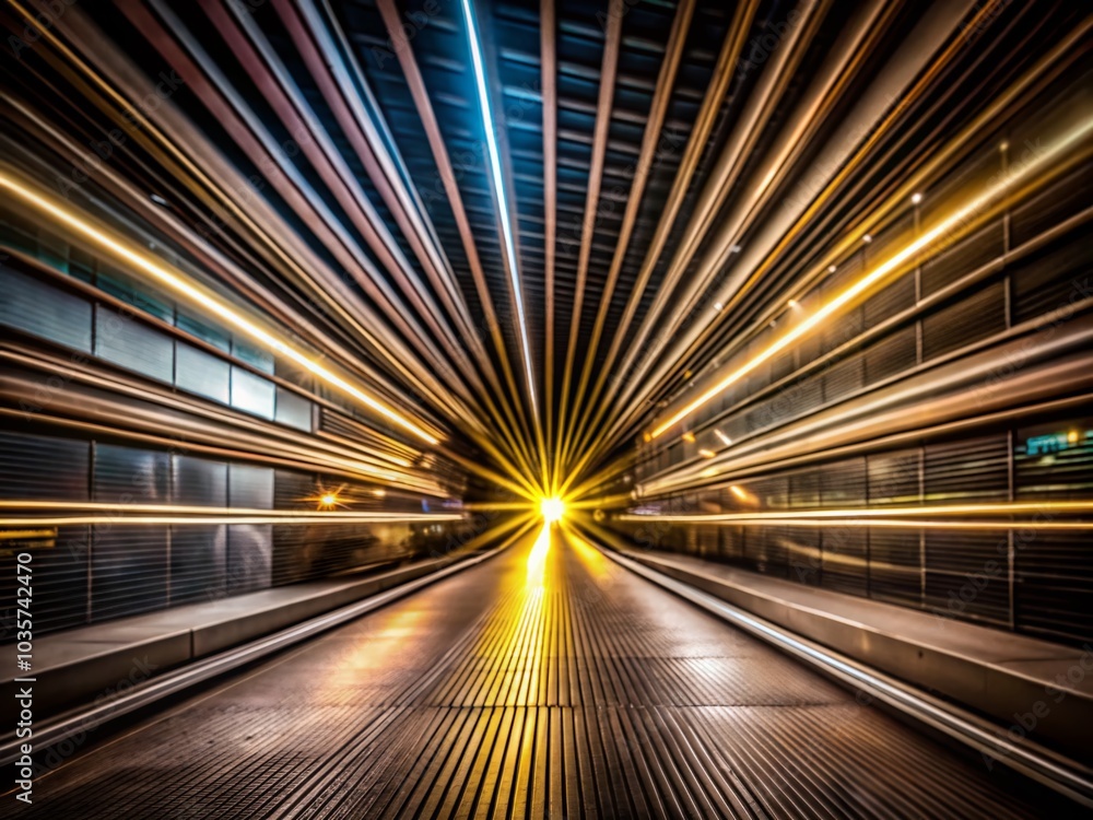 Poster high dynamic range render of glowing yellow and blue diagonal lines for visual impact