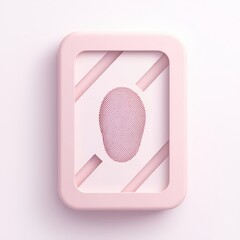 Pink Fingerprint Security Icon