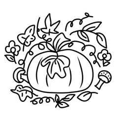 pumpkin with flowers