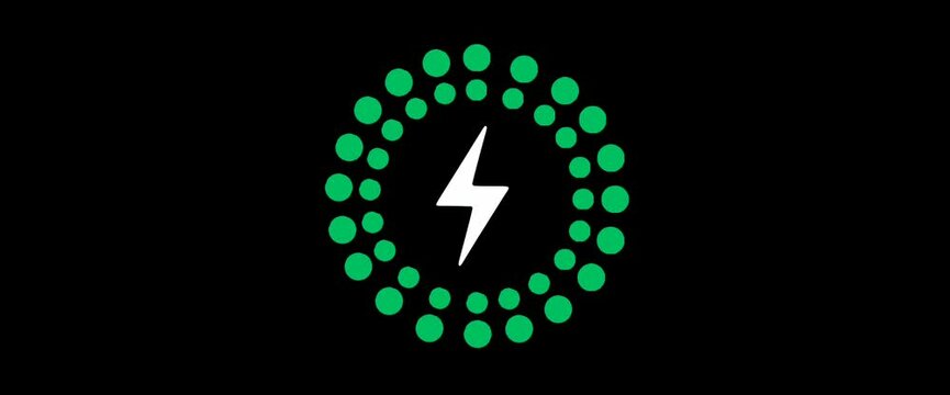 Icons of wireless charging variations. idea for a wireless charging symbol. Icons for charging on the web and animation. energy from batteries being charged. Vector illustration.