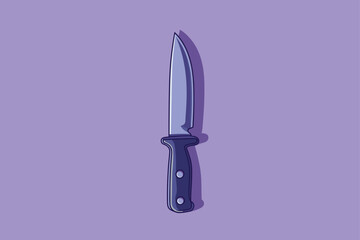 Floating Knife Cartoon Vector Icon Illustration Food Object Icon Concept Isolated Vector on color background