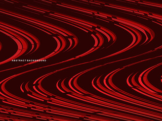 High contrast red and black glossy stripes background. Abstract technology graphic banner design. Vector corporate background.