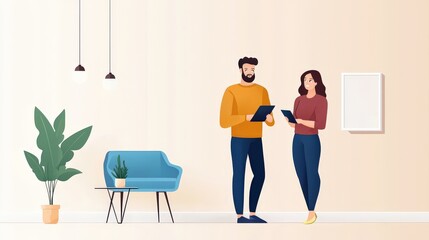 Couple Using AR for Real Estate Property Viewing