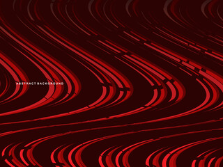 High contrast red and black glossy stripes background. Abstract technology graphic banner design. Vector corporate background.