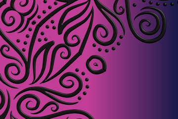 luxury traditional Indonesian Dayak batik design with aesthetic gradient background