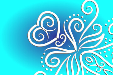 luxury traditional Indonesian Dayak batik design with aesthetic gradient background