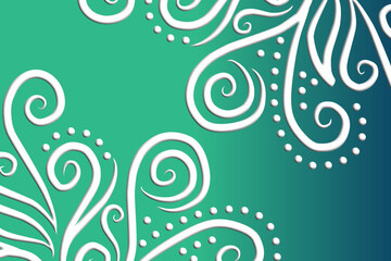 luxury traditional Indonesian Dayak batik design with aesthetic gradient background