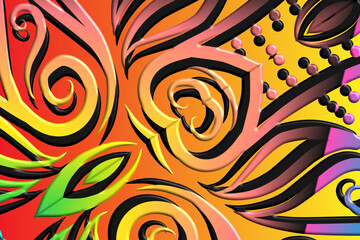 luxury traditional Indonesian Dayak batik design with aesthetic gradient background