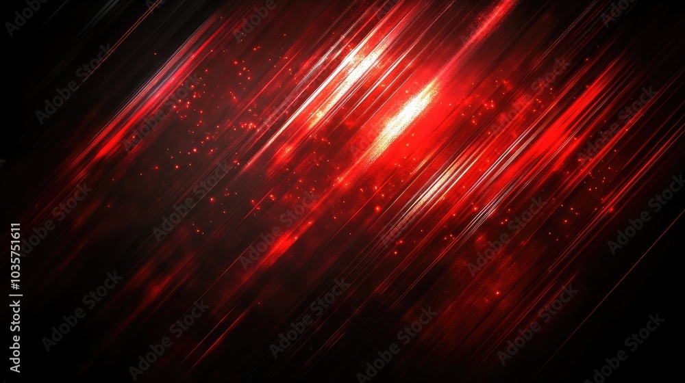 Poster Vibrant red diagonal patterns forming an abstract vector design, perfect for bold and powerful visual presentations.