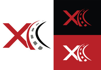 Road sign logo with letter X Design. Transportation and traffic Sign Symbol