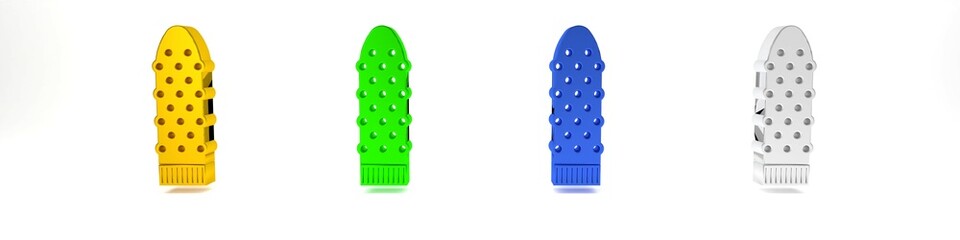 Colorful Dildo vibrator for sex games icon isolated on white background. Sex toy for adult. Vaginal exercise machines for intimate. Minimalism concept. 3D render illustration