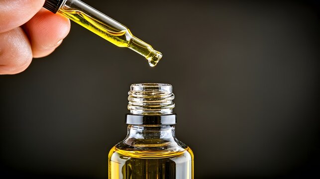 Refilling the Pod: Fingers delicately inserting a dropper into the e-liquid bottle, replenishing the pod. The liquid swirls within the transparent reservoir. 