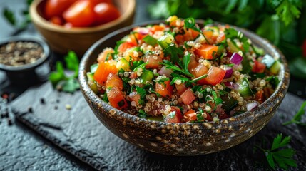Traditional Peruvian salad with quinoa