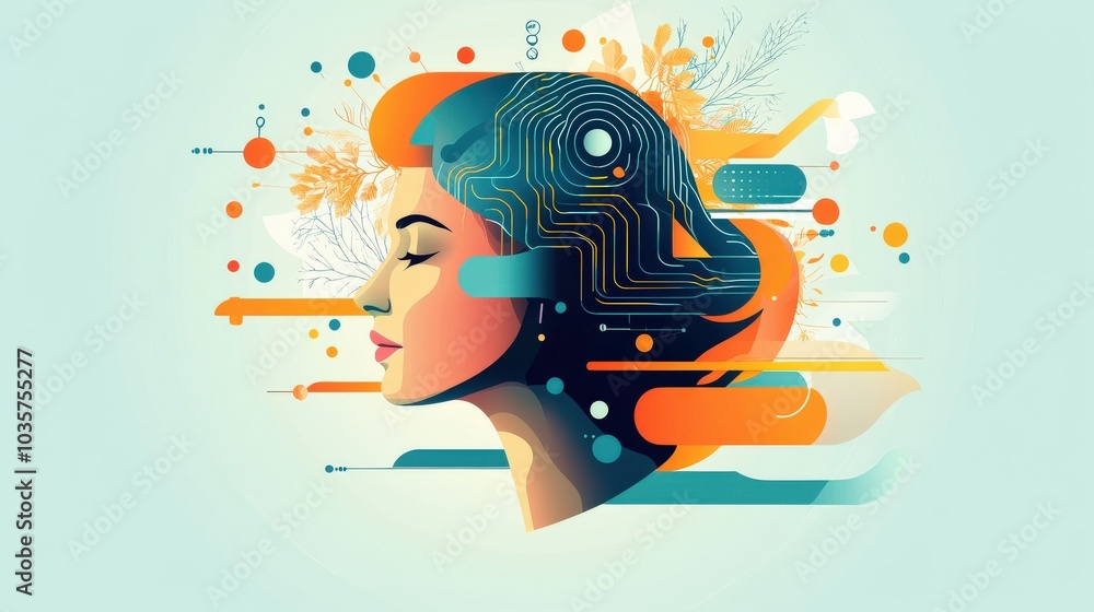 Aufkleber evolving digital self-learning ai visualization