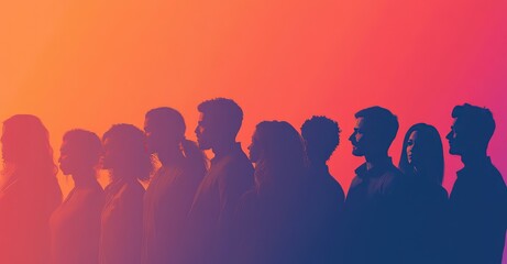 Diverse Business Silhouettes. AI generated illustration.