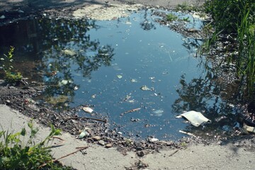 Water pollution in the river environment 