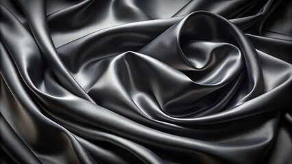 Fototapeta premium Luxurious Smooth Black Satin Texture Abstract Background for Elegant Designs