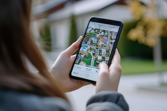 AI-Powered Real Estate App. AI generated illustration.