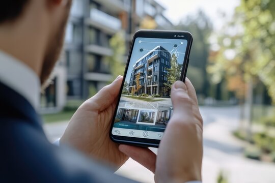 AI-Powered Real Estate App. AI generated illustration.