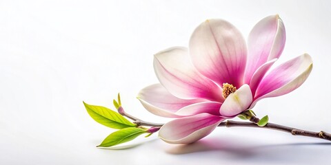 Magnolia Flower Isolated on White Background for Floral Design and Decoration