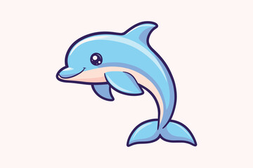 A dolphin jumping out of a splash of water with a color background