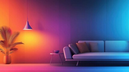 Modern Living Room with Voice Activated Lighting