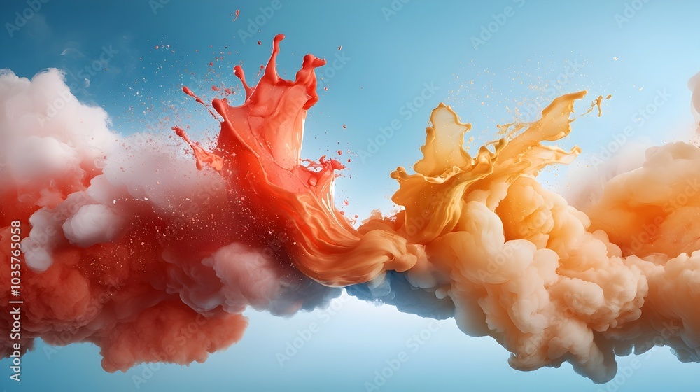 Aufkleber stunning digital wallpaper background featuring bold expressive splashes of neon colors and dynamic 