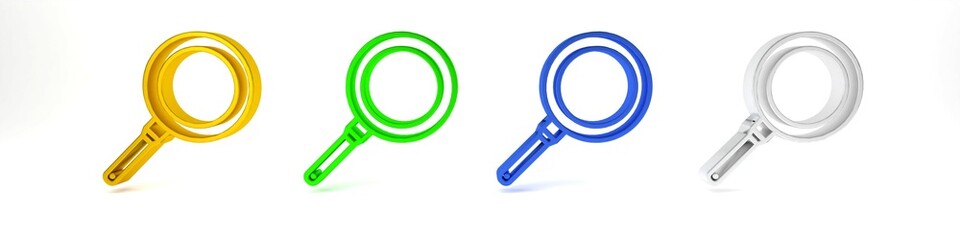 Colorful Frying pan icon isolated on white background. Fry or roast food symbol. Minimalism concept. 3D render illustration