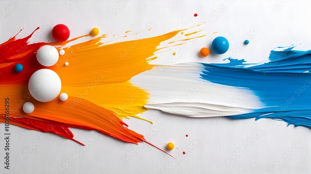 Poster vibrant abstract wallpaper design featuring thick expressive brushstrokes and dynamic color splashes