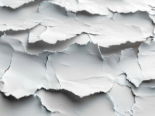 Obraz premium white background with ripped paper edges creates a stark and clean contrast, embodying simplicity and minimalism, ideal for messages and creative design elements