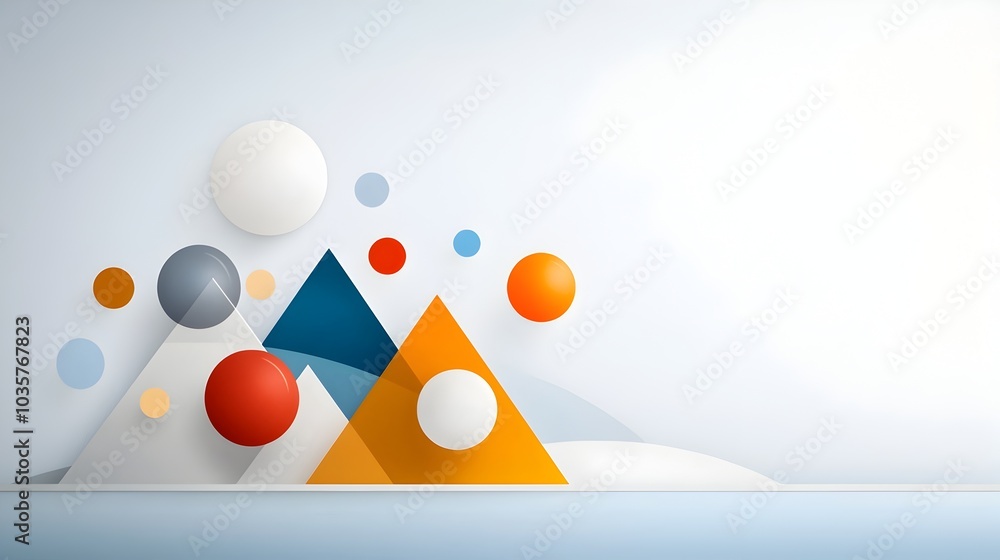 Poster vibrant and dynamic geometric abstract wallpaper design featuring an asymmetric arrangement of bold 