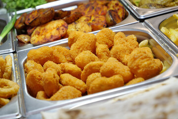 Potatoes cooked in various ways. French fries, deep-fried potatoes