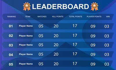  blue game leaderboard with abstract background vector