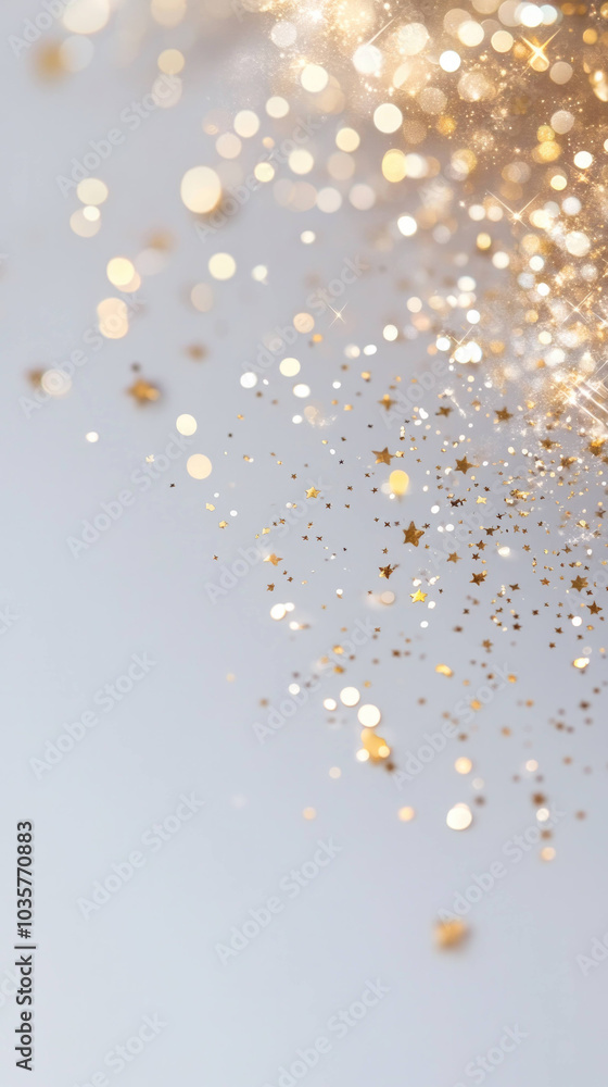 Aufkleber golden stars and shimmering glitter create magical and enchanting atmosphere, perfect for celebratio