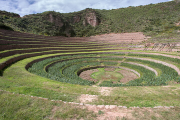 The Moray Andenes are a fascinating set of ancient Incan agricultural terraces located in the Sacred Valley of Peru, near the town of Maras. These terraces are renowned for their unique design