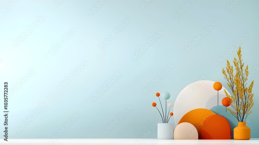 Poster elegant sleek minimalist geometric abstract background design with muted color palette and refined t