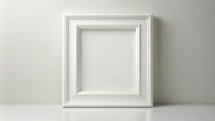 Abstract white frame design with leading lines isolated on white background