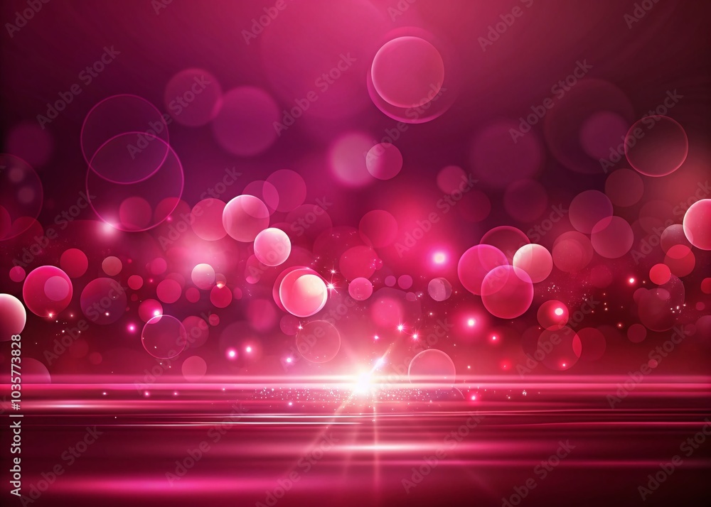 Poster modern 3d abstract background in luxurious magenta red with bokeh effect and ample copy space for te