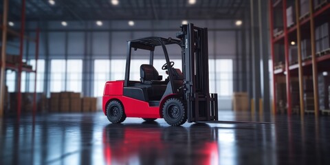Red Forklift Warehouse.