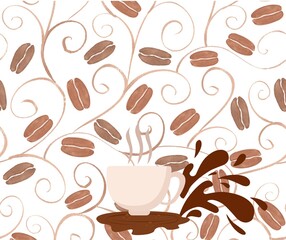 seamless pattern with coffee beans