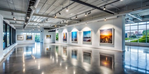 Fototapeta premium Modern Exhibition Room in Art Gallery - Sleek Design and Natural Light