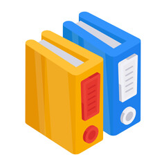 A colored design icon of binder

