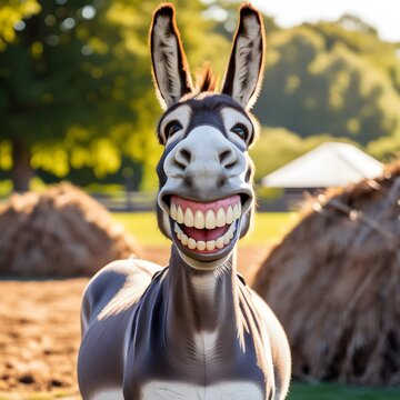 Cheeky Donkey: A Smiling Farm Animal