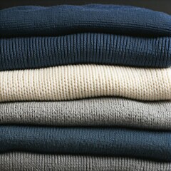 close up view of warm winter sweaters